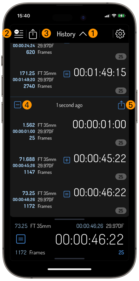 Timecode History-Log